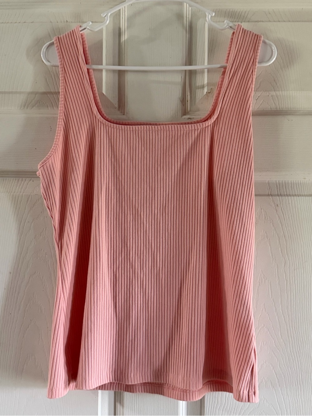 INC International Concepts Ribbed Square-Neck Tank Top in Light Pink